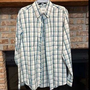 Men’s Long Sleeved Plaid Button Down Shirt
